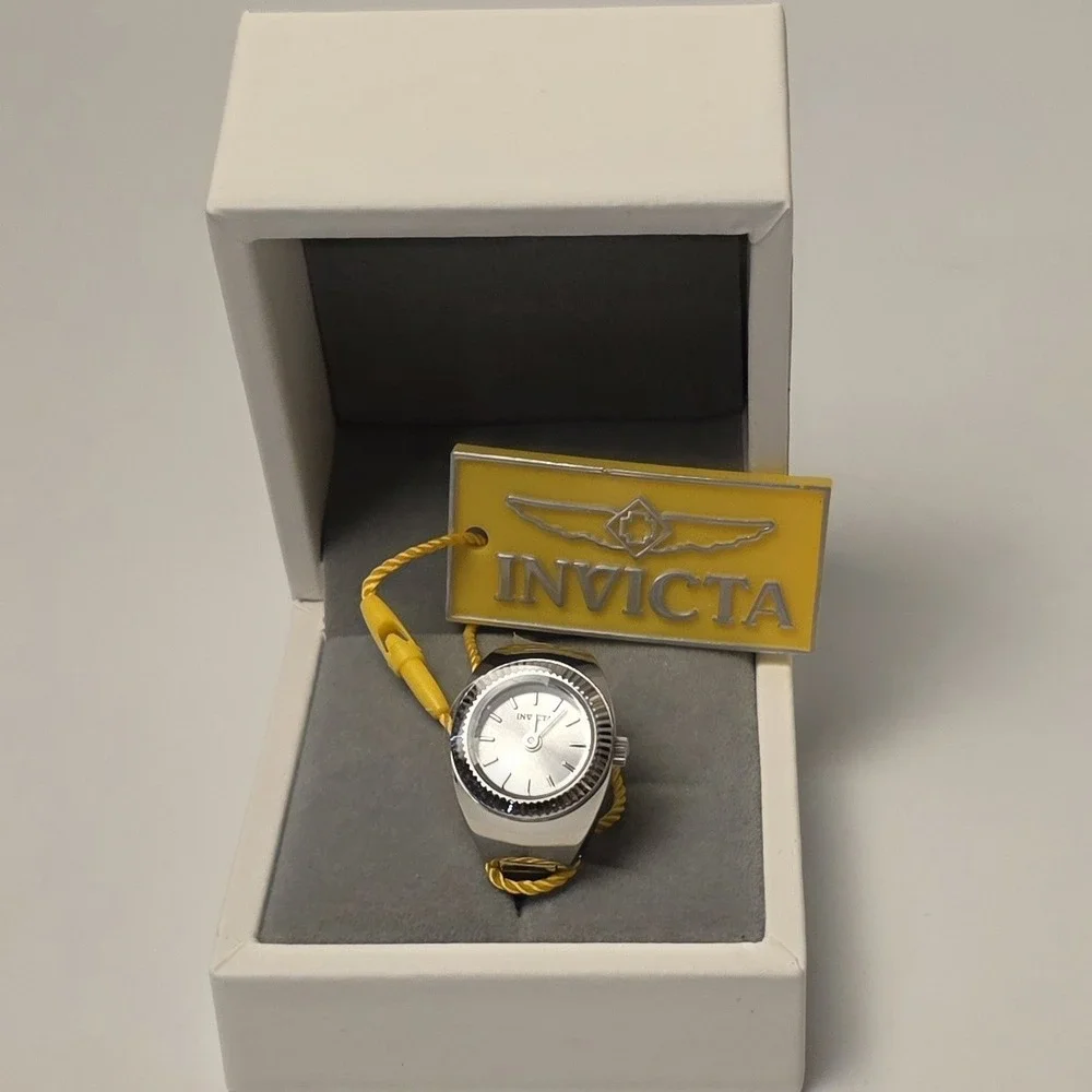 NEW Invicta Women's Ring Watch Mini Angel‎ Quartz Silver Tone 48946 #0382